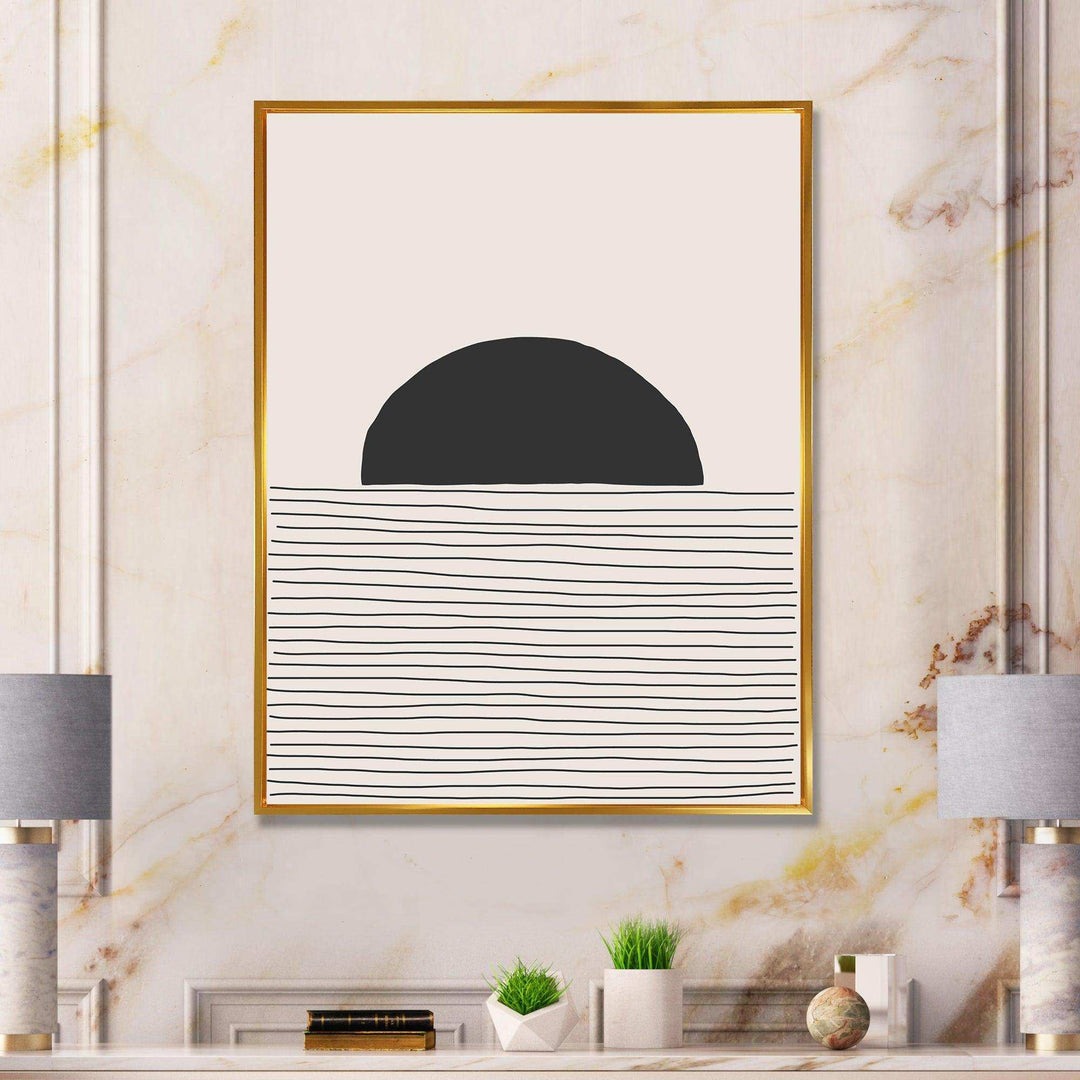 Minimal Geometric Lines And Circle V - Modern Bedroom Wall Art
