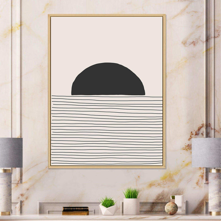 Minimal Geometric Lines And Circle V - Modern Bedroom Wall Art