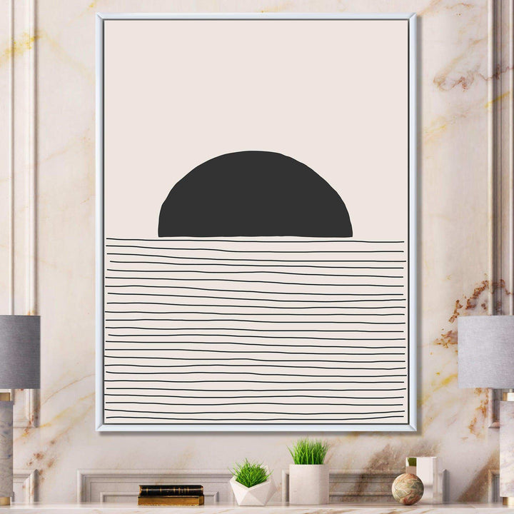 Minimal Geometric Lines And Circle V - Modern Bedroom Wall Art