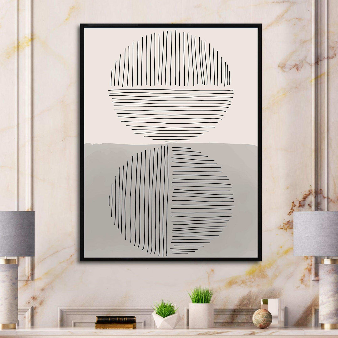 Minimal Geometric Lines And Circle VI - Modern Living Room Wall Decor