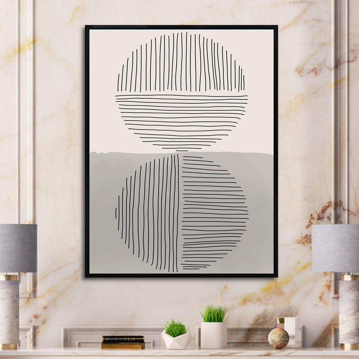 Minimal Geometric Lines And Circle VI - Modern Living Room Wall Decor