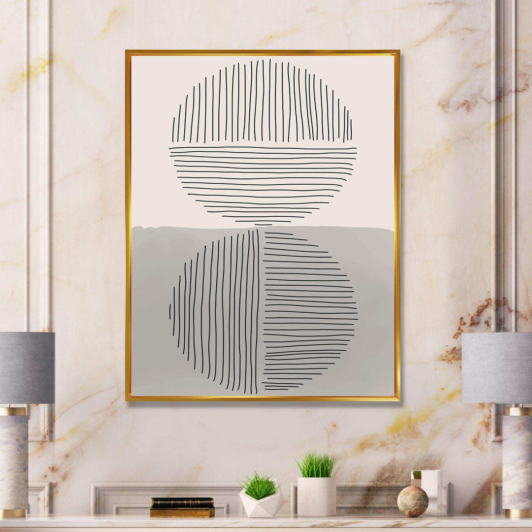 Minimal Geometric Lines And Circle VI - Modern Living Room Wall Decor