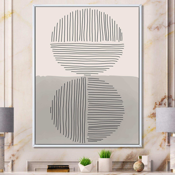 Minimal Geometric Lines And Circle VI - Modern Living Room Wall Decor