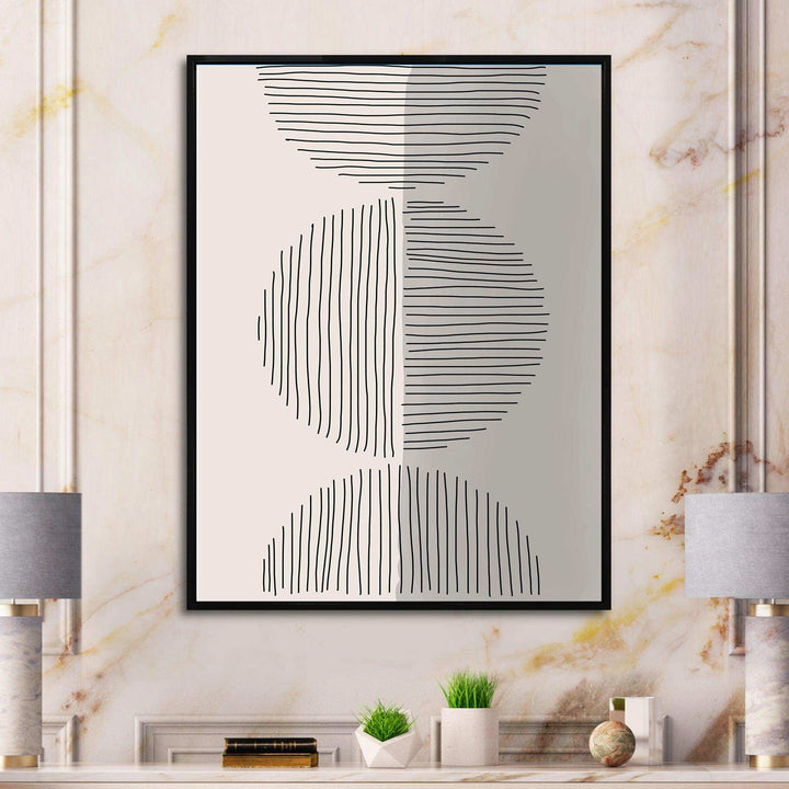 Minimal Geometric Lines And Circle VII - Modern Canvas Wall Art