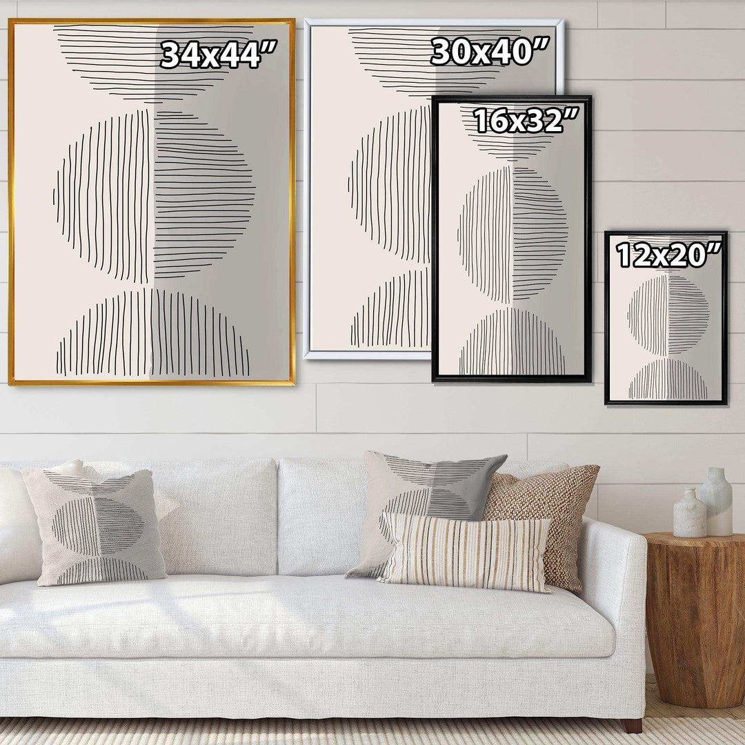 Minimal Geometric Lines And Circle VII - Modern Canvas Wall Art
