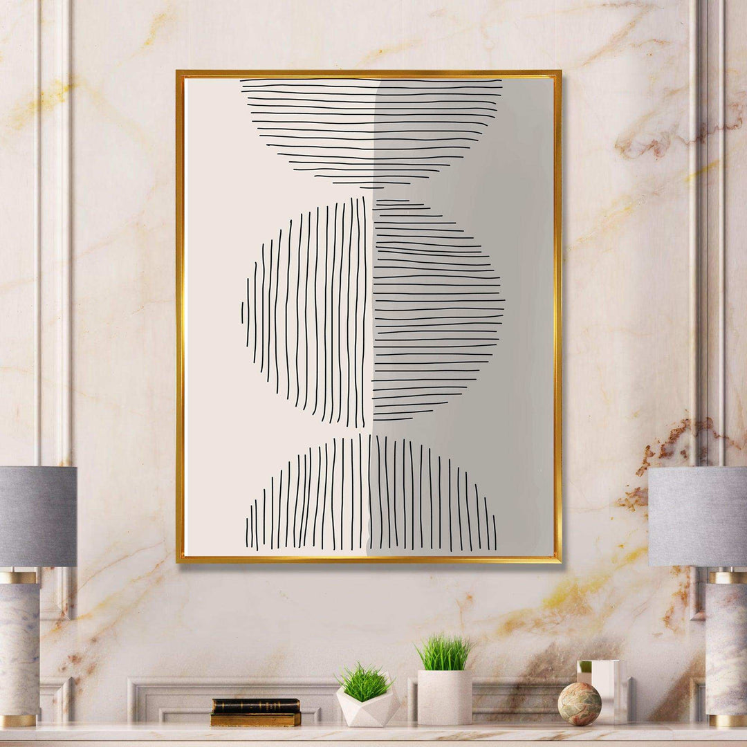 Minimal Geometric Lines And Circle VII - Modern Canvas Wall Art