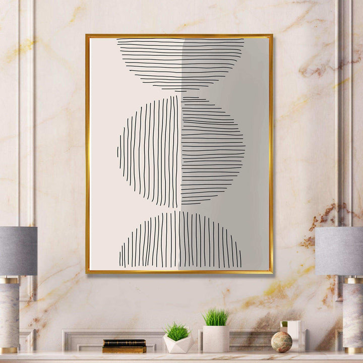 Minimal Geometric Lines And Circle VII - Modern Canvas Wall Art