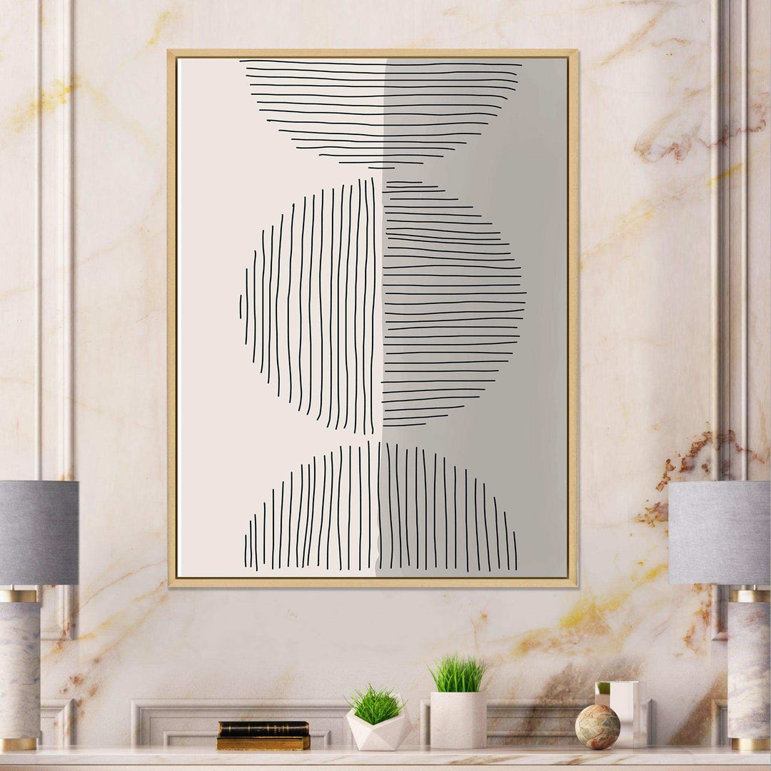 Minimal Geometric Lines And Circle VII - Modern Canvas Wall Art