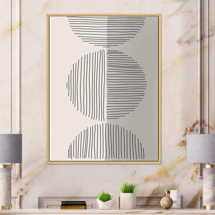 Minimal Geometric Lines And Circle VII - Modern Canvas Wall Art