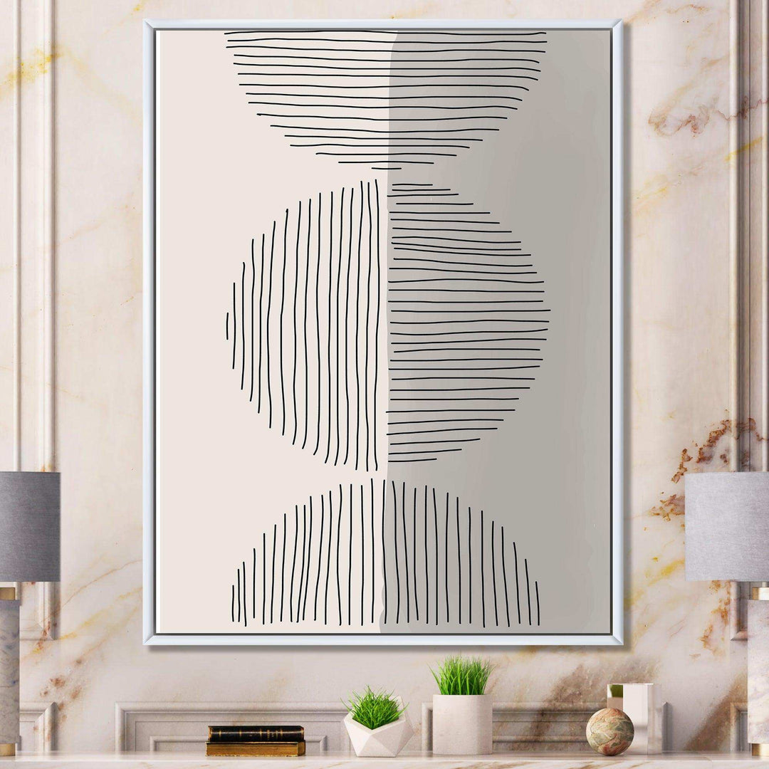 Minimal Geometric Lines And Circle VII - Modern Canvas Wall Art