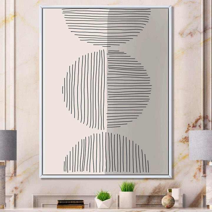 Minimal Geometric Lines And Circle VII - Modern Canvas Wall Art