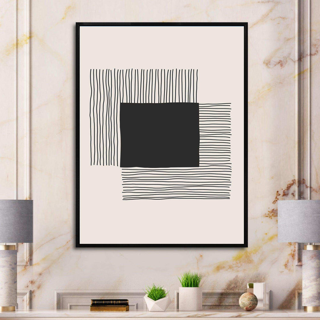 Minimal Geometric Lines And Squares VI - Modern Living Room Wall Decor