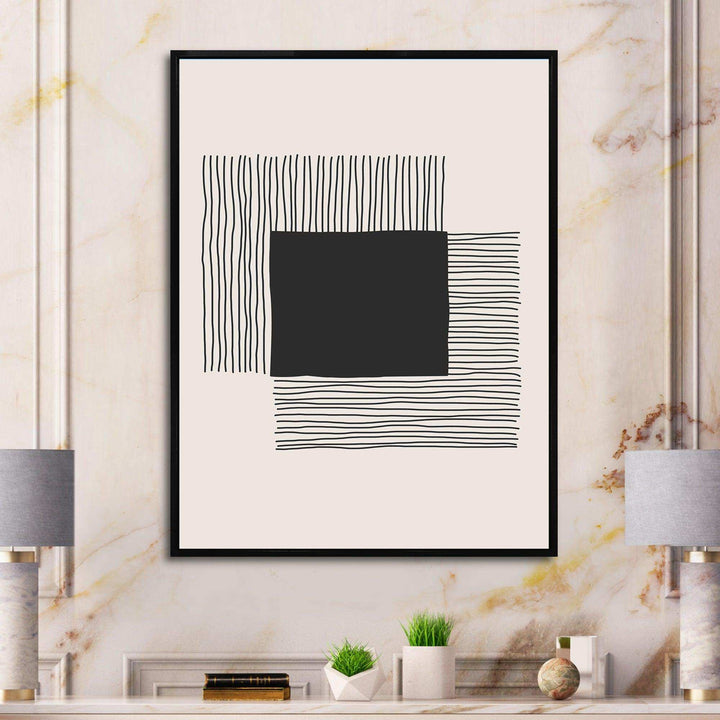 Minimal Geometric Lines And Squares VI - Modern Living Room Wall Decor