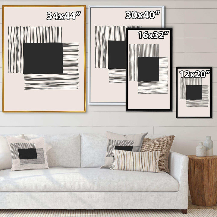 Minimal Geometric Lines And Squares VI - Modern Living Room Wall Decor