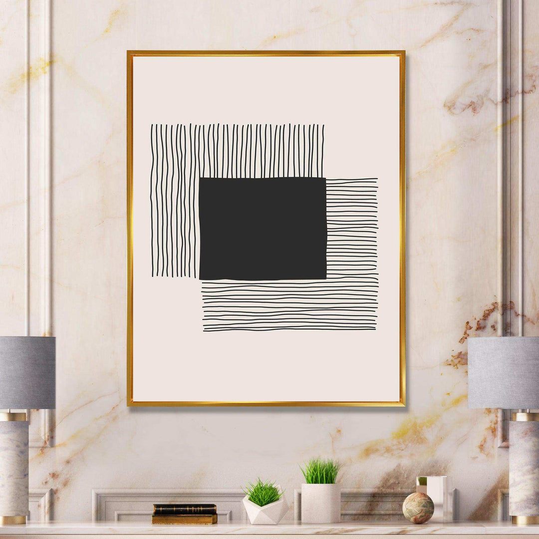 Minimal Geometric Lines And Squares VI - Modern Living Room Wall Decor