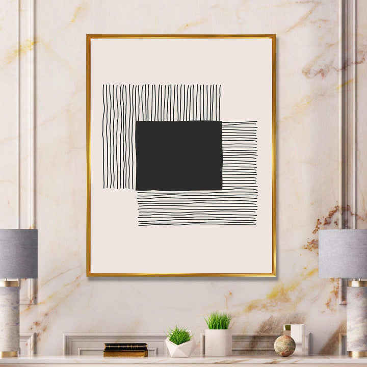 Minimal Geometric Lines And Squares VI - Modern Living Room Wall Decor
