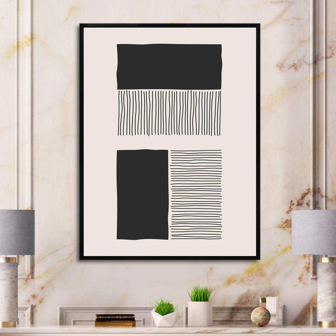 Minimal Geometric Lines And Squares VII - Modern Canvas Wall Art