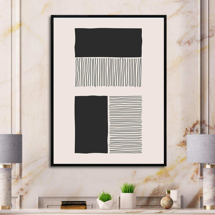 Minimal Geometric Lines And Squares VII - Modern Canvas Wall Art