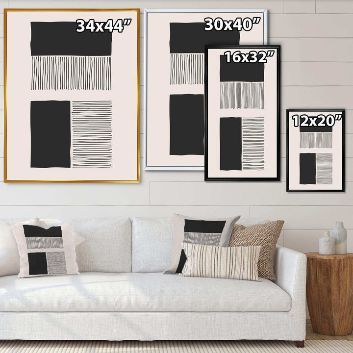 Minimal Geometric Lines And Squares VII - Modern Canvas Wall Art