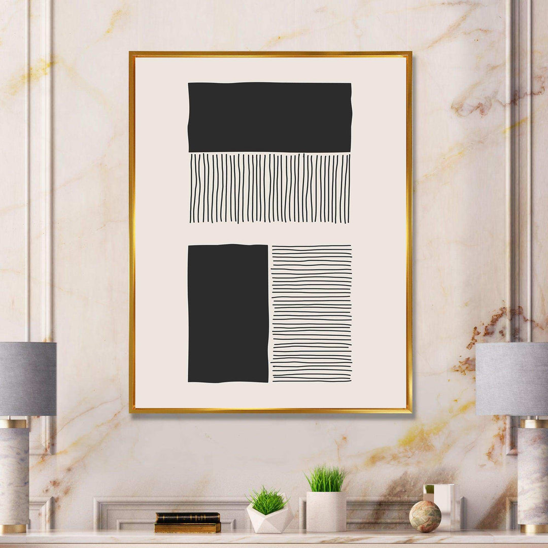 Minimal Geometric Lines And Squares VII - Modern Canvas Wall Art
