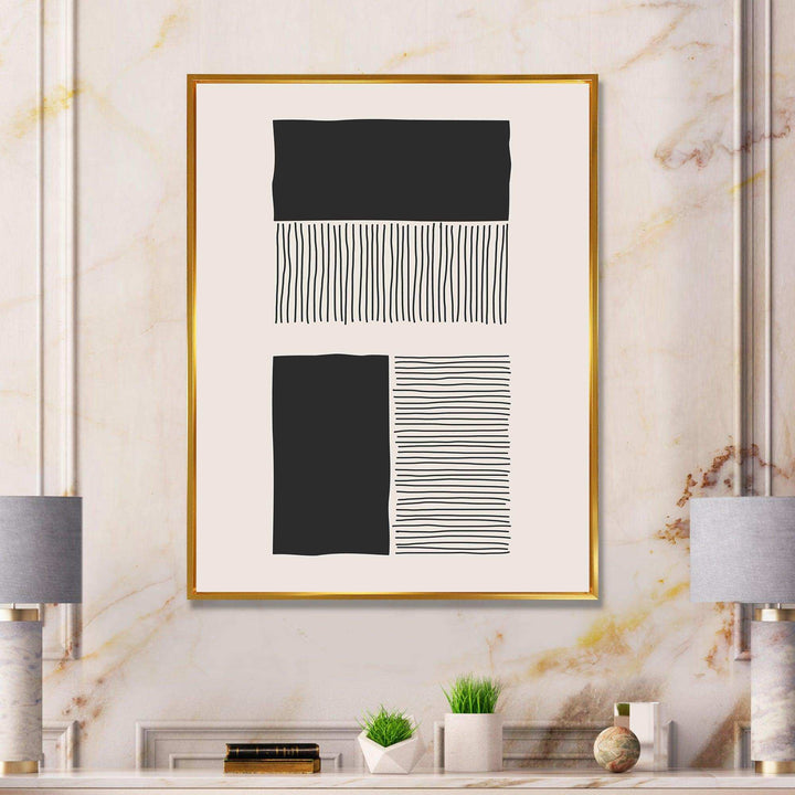 Minimal Geometric Lines And Squares VII - Modern Canvas Wall Art