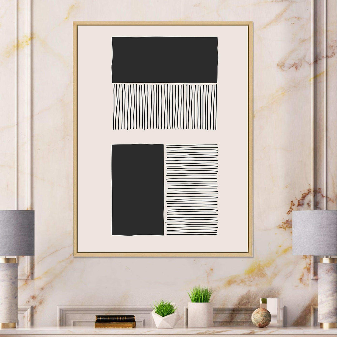 Minimal Geometric Lines And Squares VII - Modern Canvas Wall Art