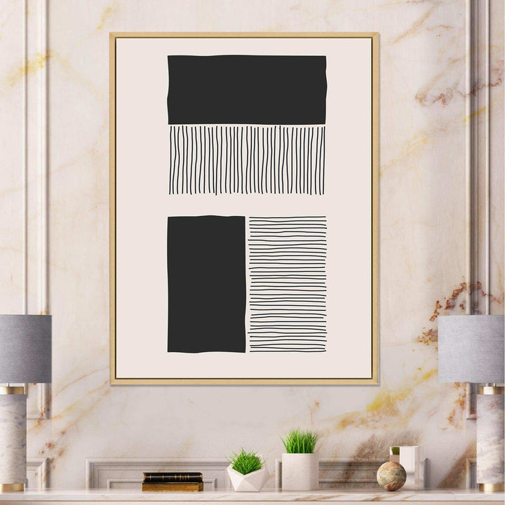 Minimal Geometric Lines And Squares VII - Modern Canvas Wall Art