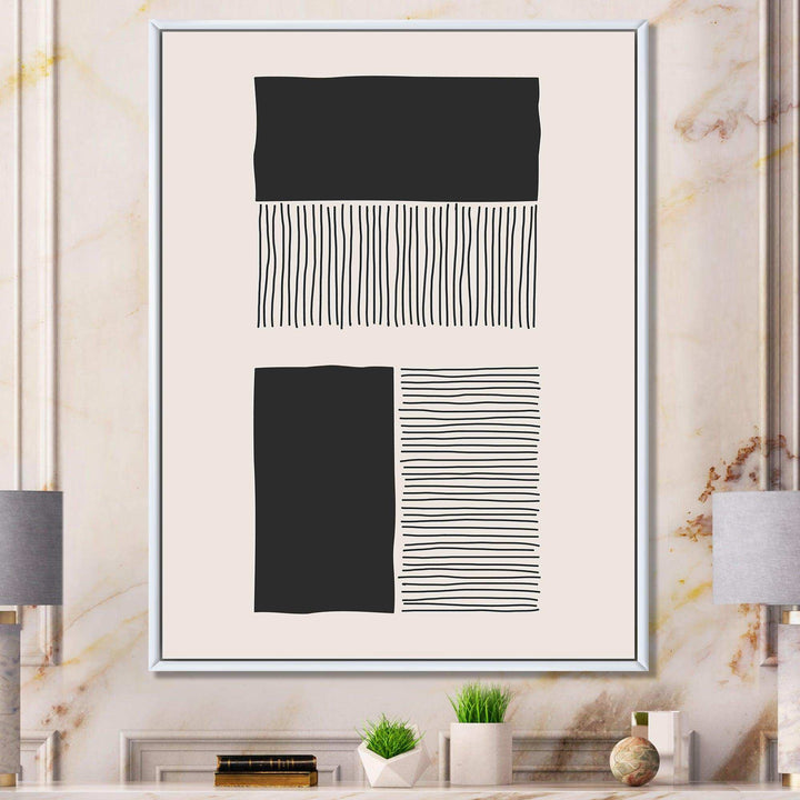 Minimal Geometric Lines And Squares VII - Modern Canvas Wall Art