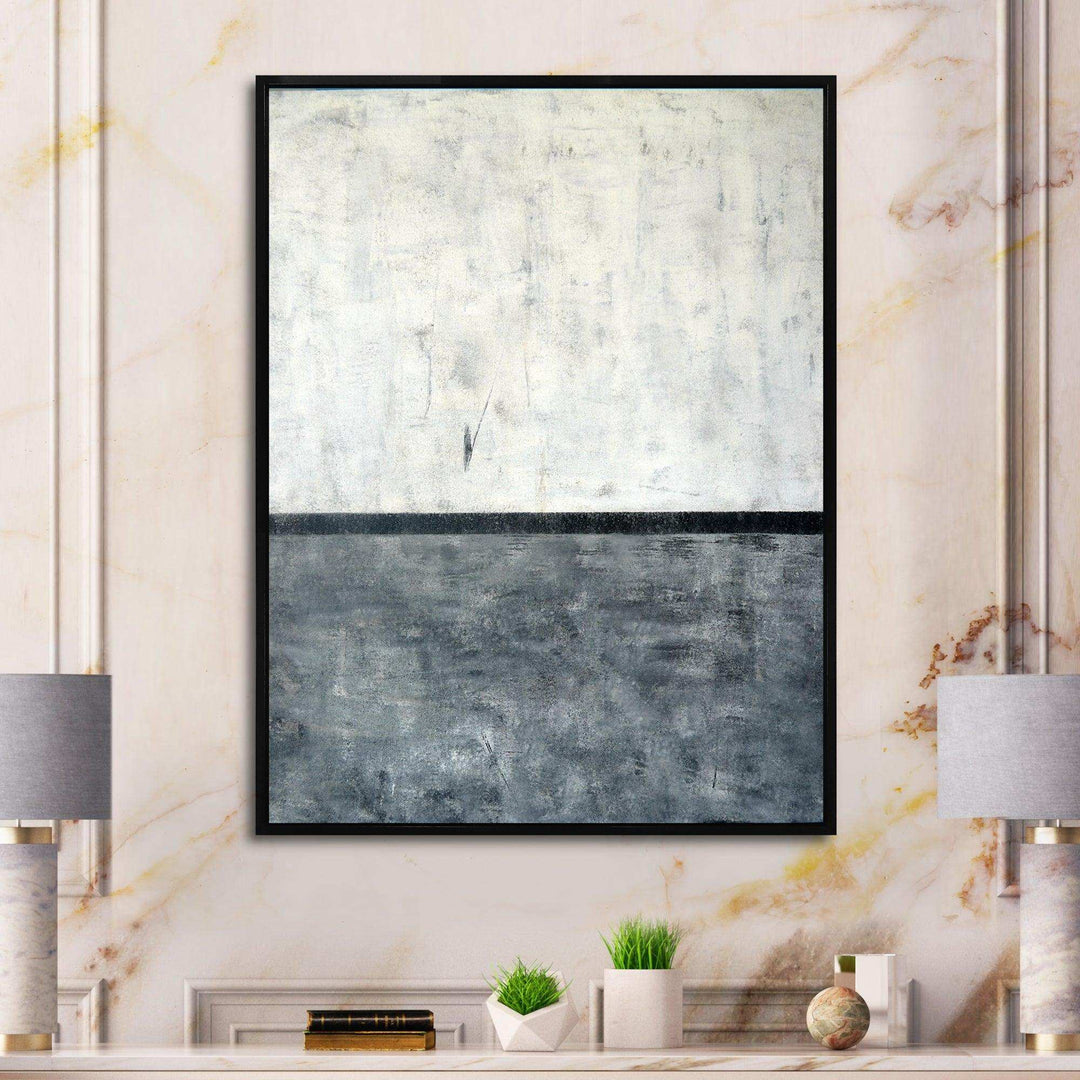 Grey and White Abstract Art - Modern Bedroom Wall Art