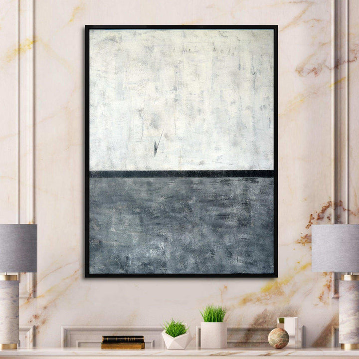 Grey and White Abstract Art - Modern Bedroom Wall Art