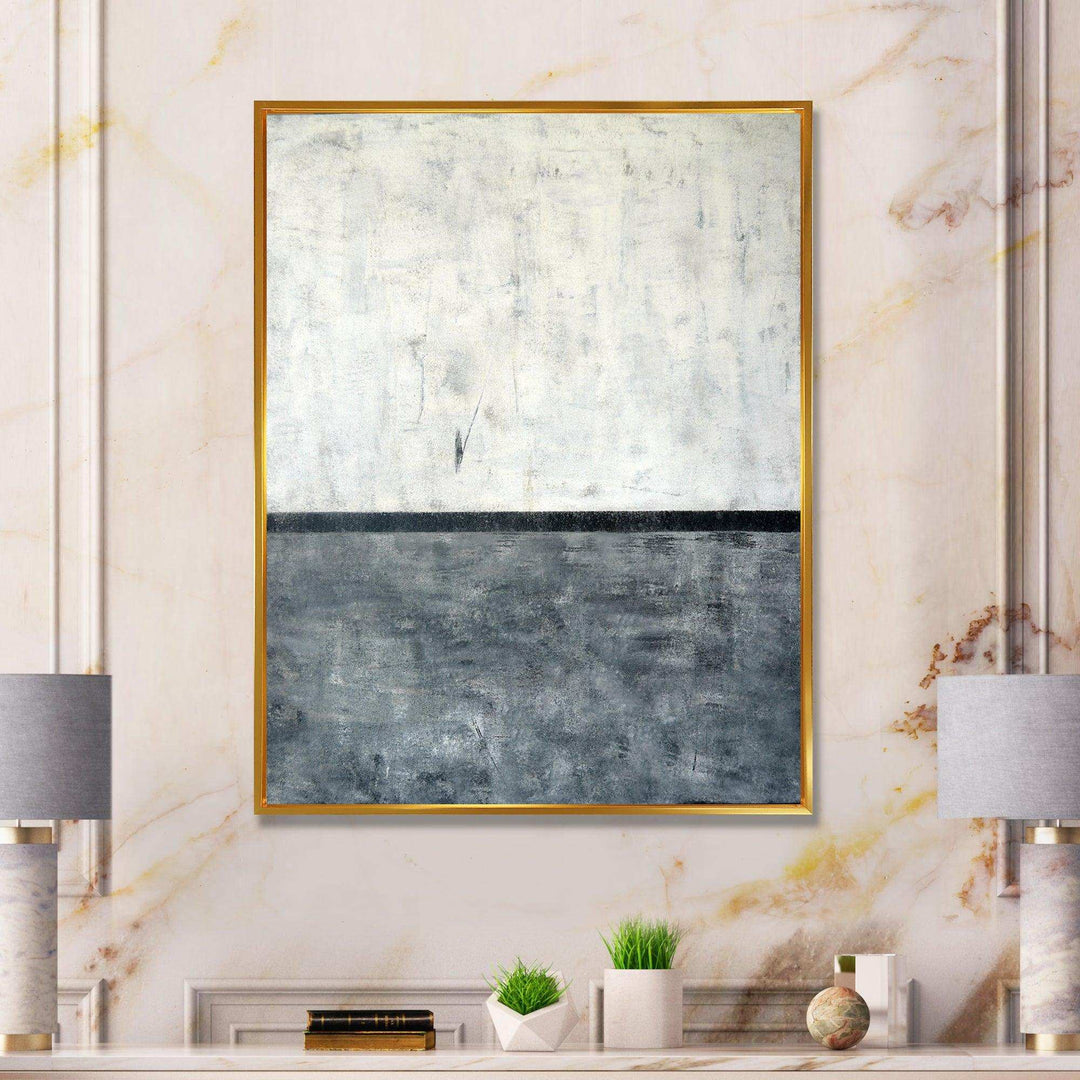 Grey and White Abstract Art - Modern Bedroom Wall Art