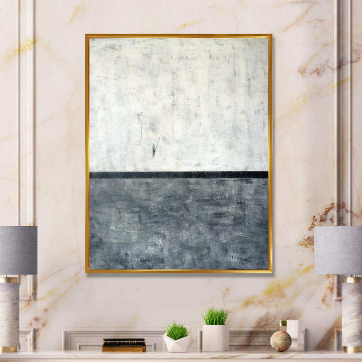 Grey and White Abstract Art - Modern Bedroom Wall Art