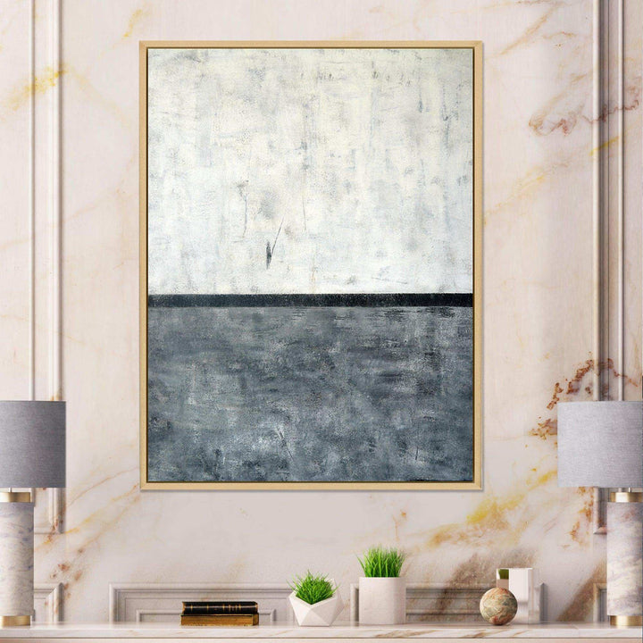 Grey and White Abstract Art - Modern Bedroom Wall Art