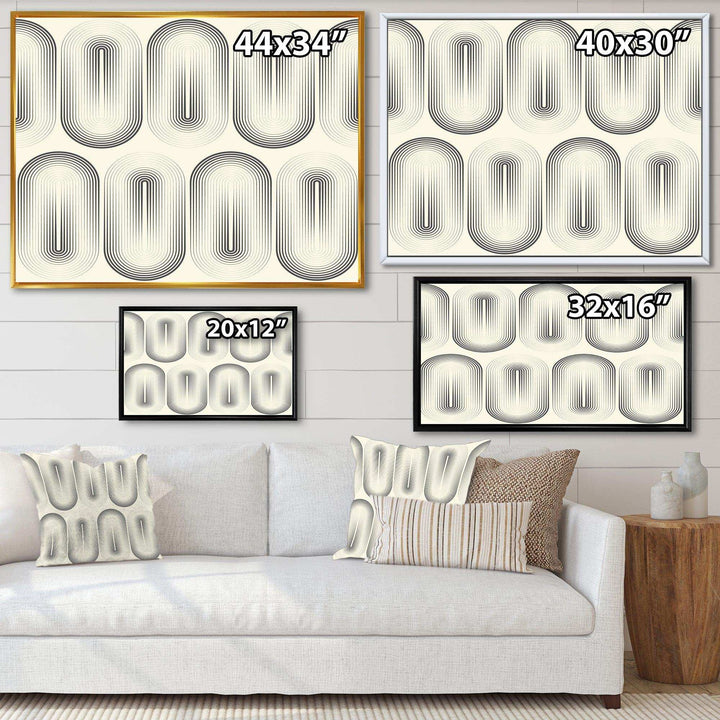 Retro Curved Minimal Geometric Ornament I - Living Room Wall Decor