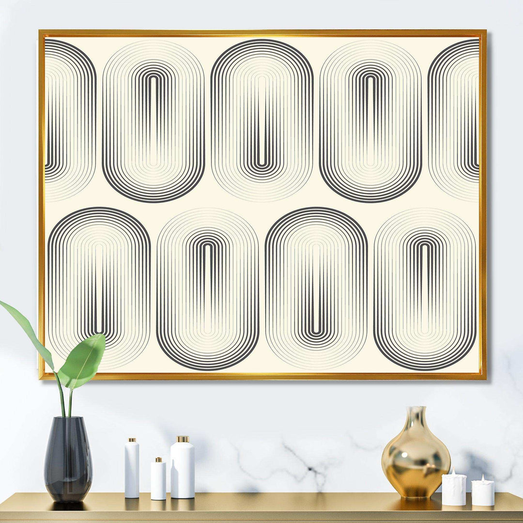Retro Curved Minimal Geometric Ornament I - Living Room Wall Decor