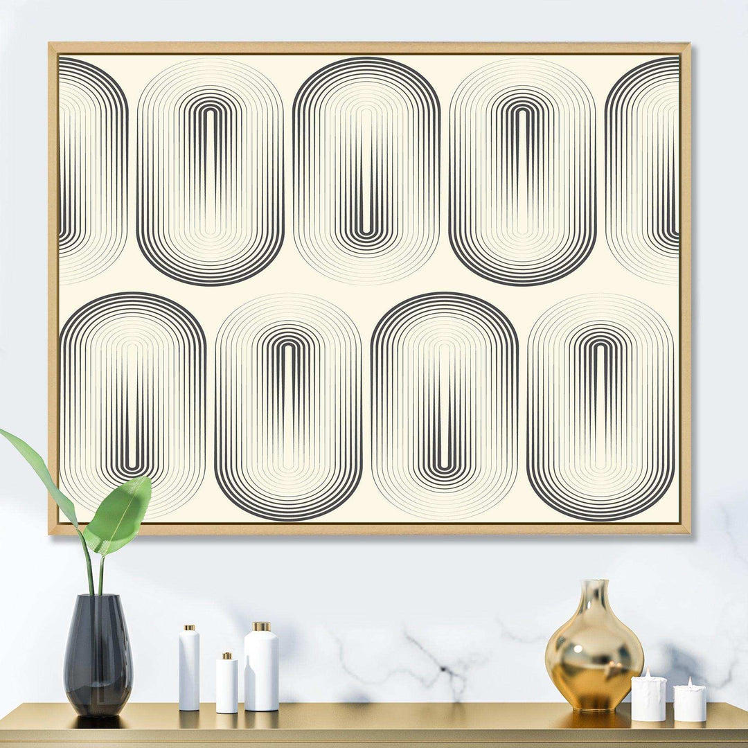 Retro Curved Minimal Geometric Ornament I - Living Room Wall Decor