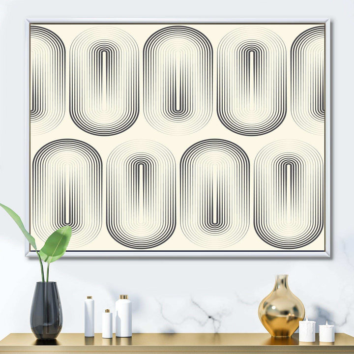 Retro Curved Minimal Geometric Ornament I - Living Room Wall Decor