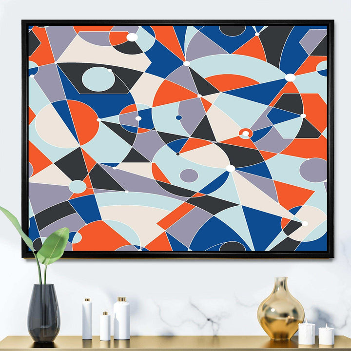Retro Geometric Grid IV - Bedroom Wall Art