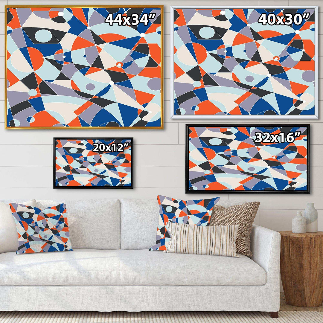 Retro Geometric Grid IV - Bedroom Wall Art