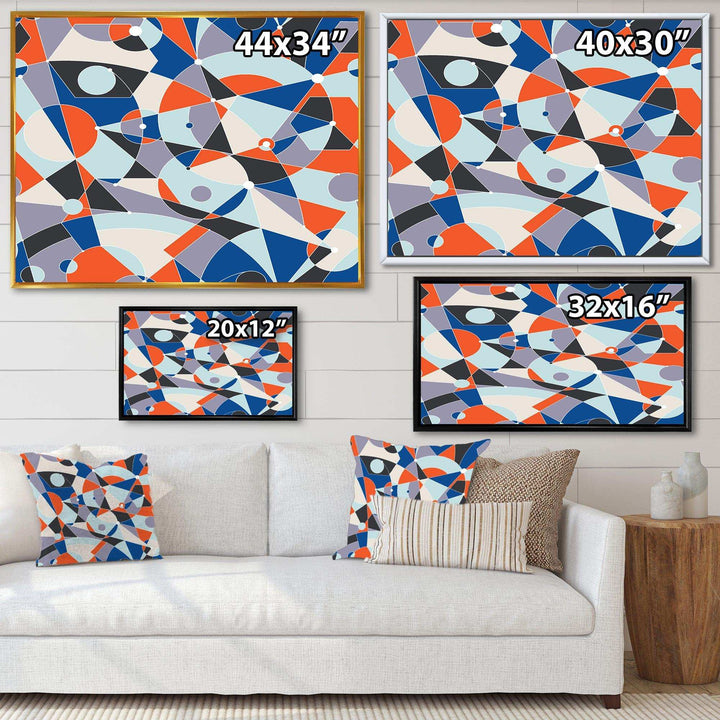 Retro Geometric Grid IV - Bedroom Wall Art