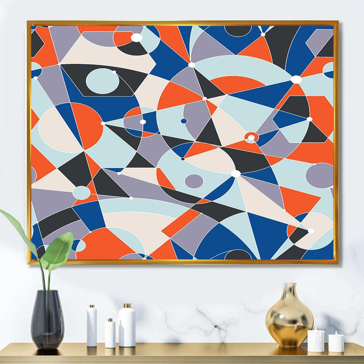 Retro Geometric Grid IV - Bedroom Wall Art