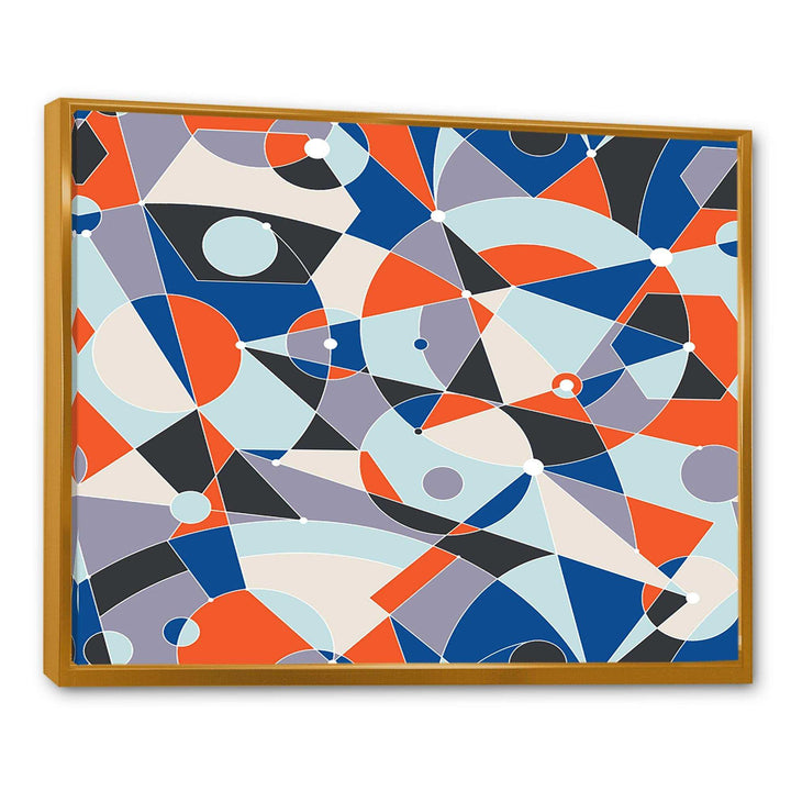 Retro Geometric Grid IV - Bedroom Wall Art