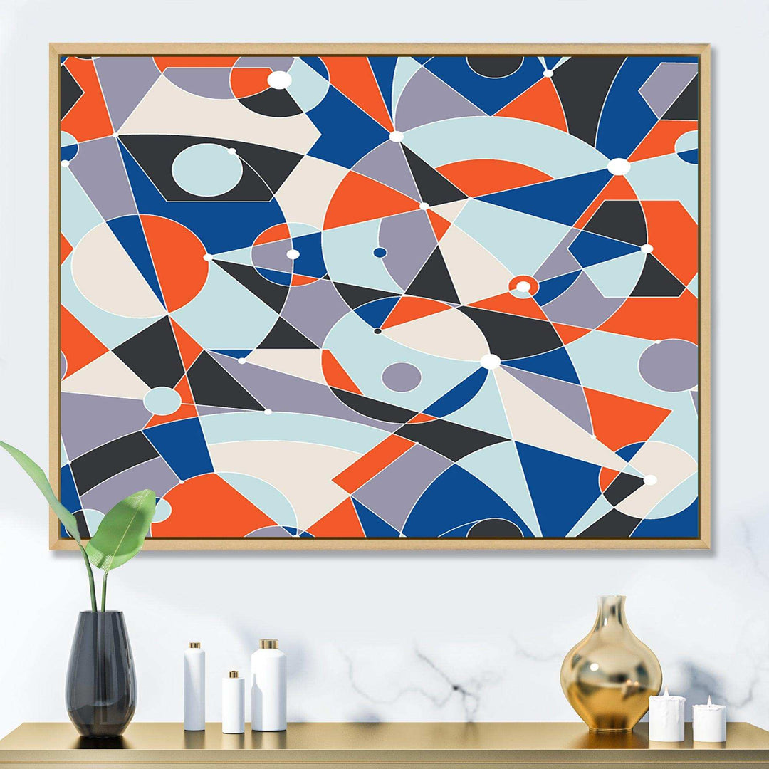 Retro Geometric Grid IV - Bedroom Wall Art