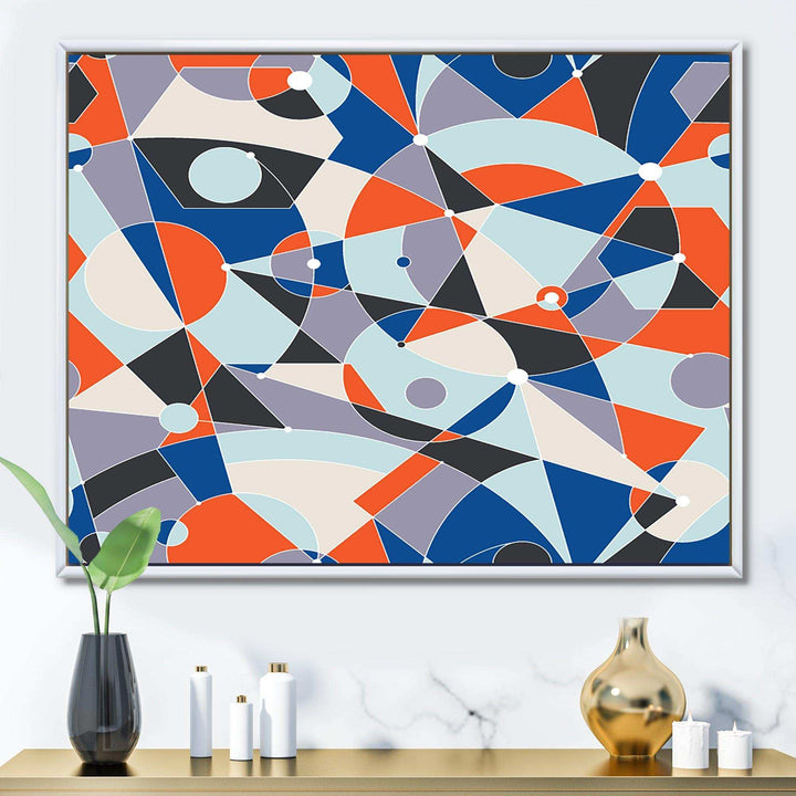 Retro Geometric Grid IV - Bedroom Wall Art
