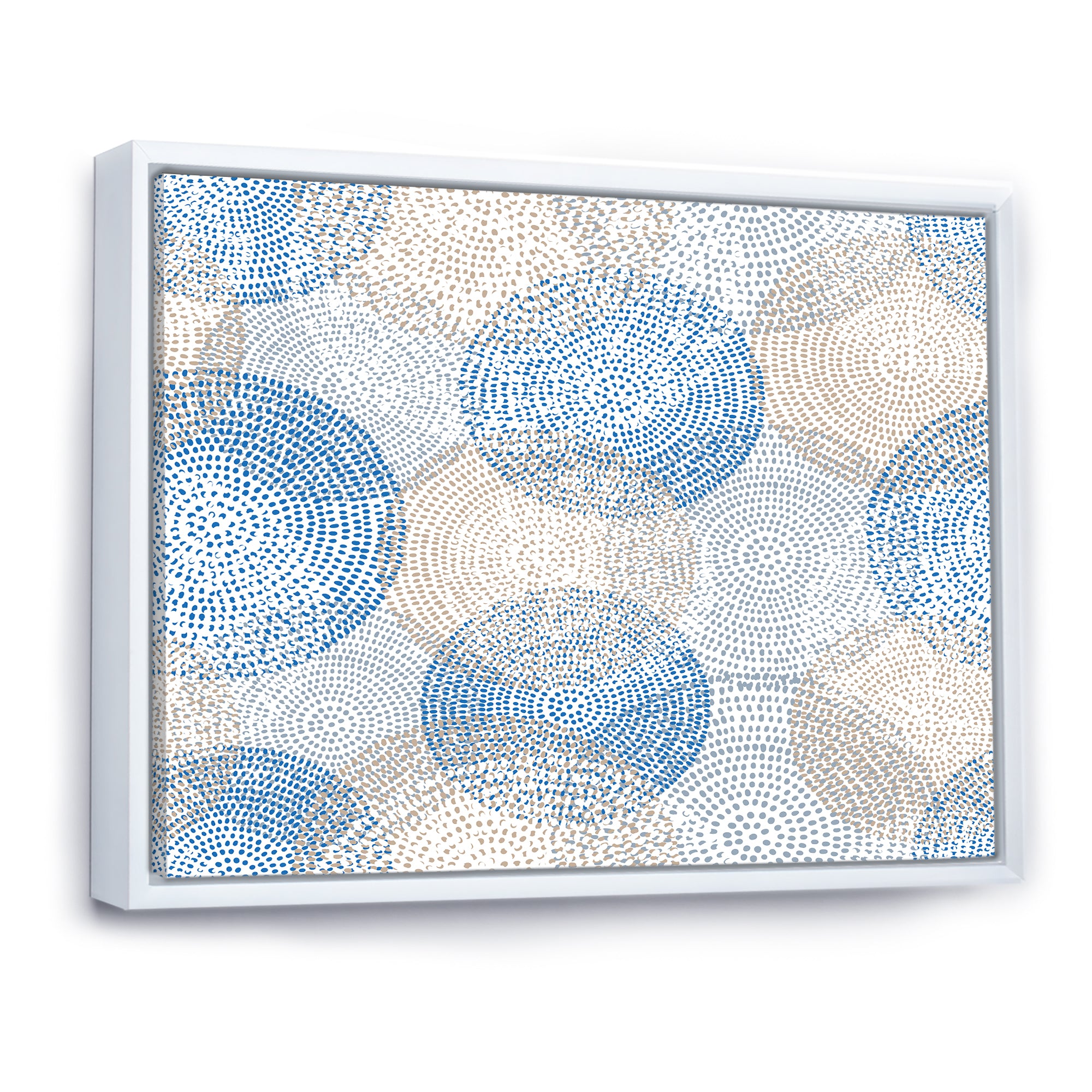 Abstract Retro Design I Framed Canvas Matte White - 1.5" Thick