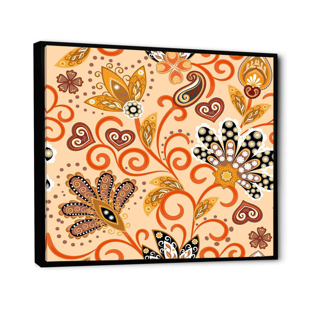 Retro Indian Floral Batik III - Bedroom Wall Art