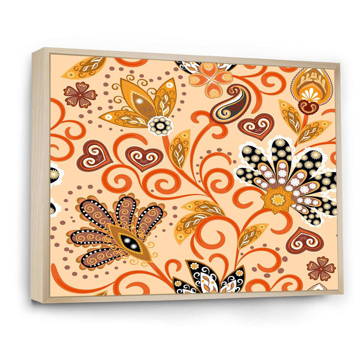 Retro Indian Floral Batik III - Bedroom Wall Art