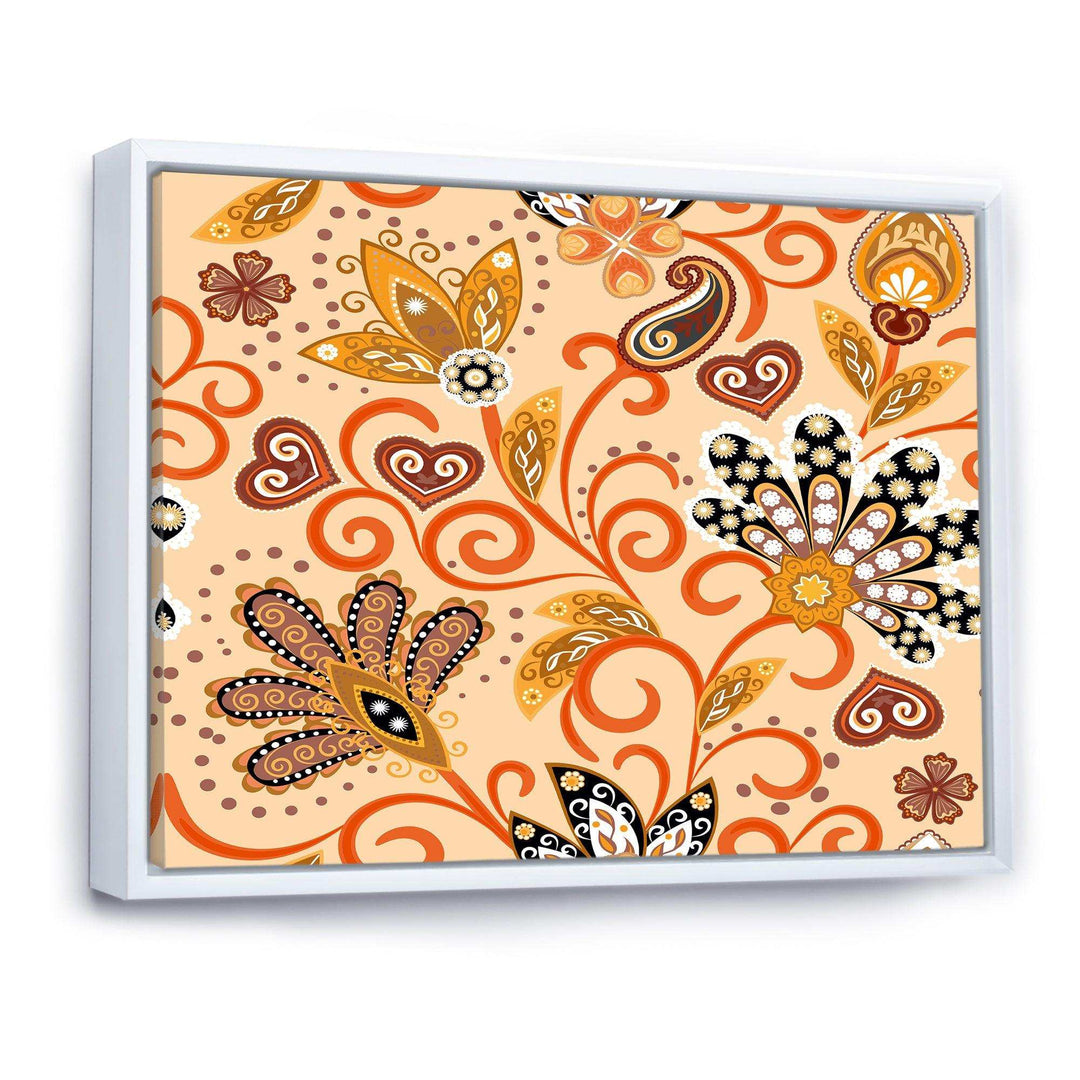 Retro Indian Floral Batik III - Bedroom Wall Art
