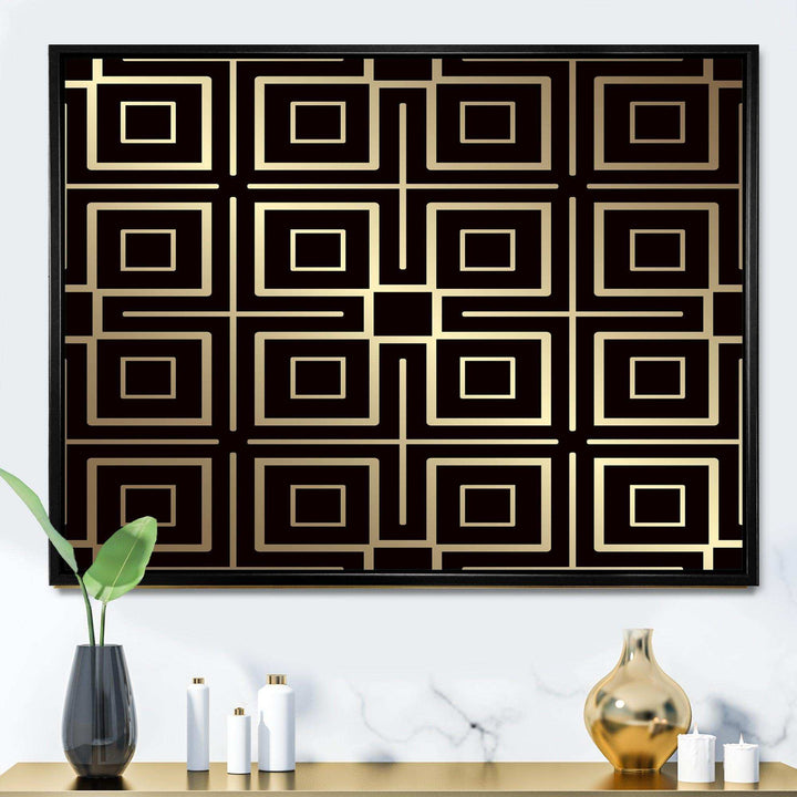 Golden Luxury Metallic Geometrics  XII - Canvas Wall Art