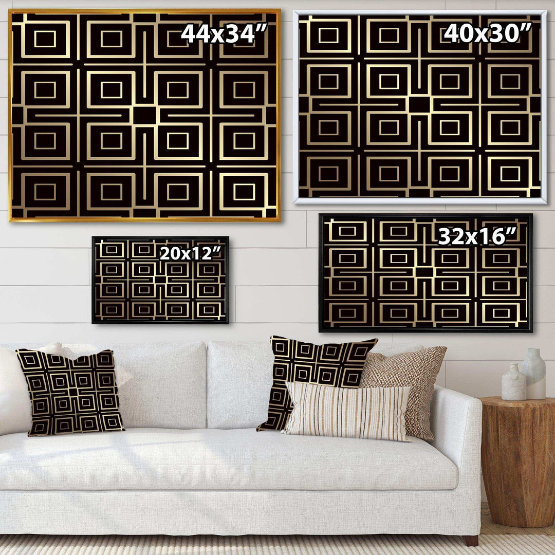 Golden Luxury Metallic Geometrics  XII - Canvas Wall Art